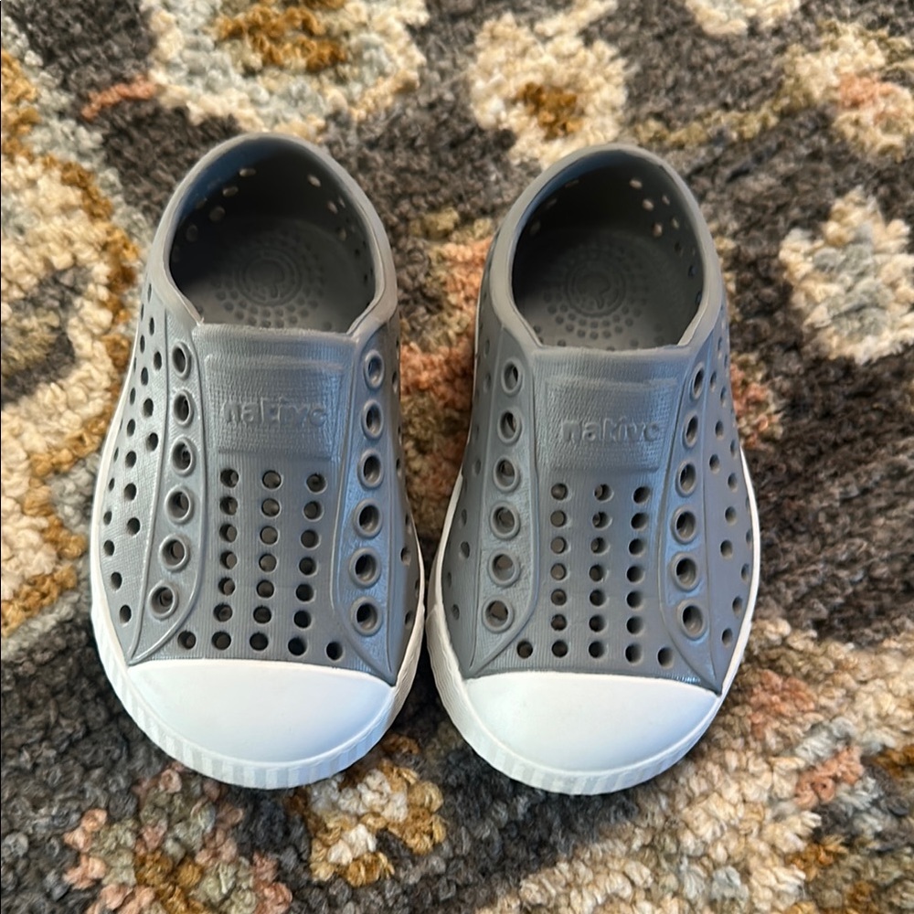 Native Gray and White Perforated Water Shoes